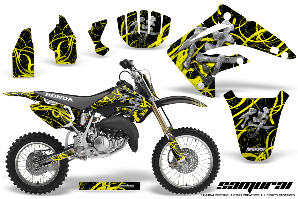 Honda CR85 03-07 Graphics Kit Samurai Yellow Black NP